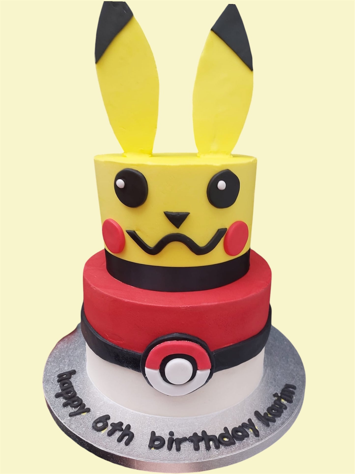 Two tier Pokemon cake