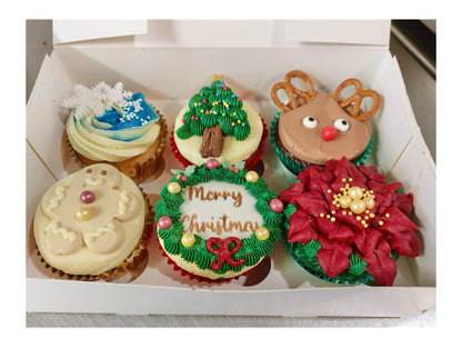 Mixed Box of Christmas Cupcakes