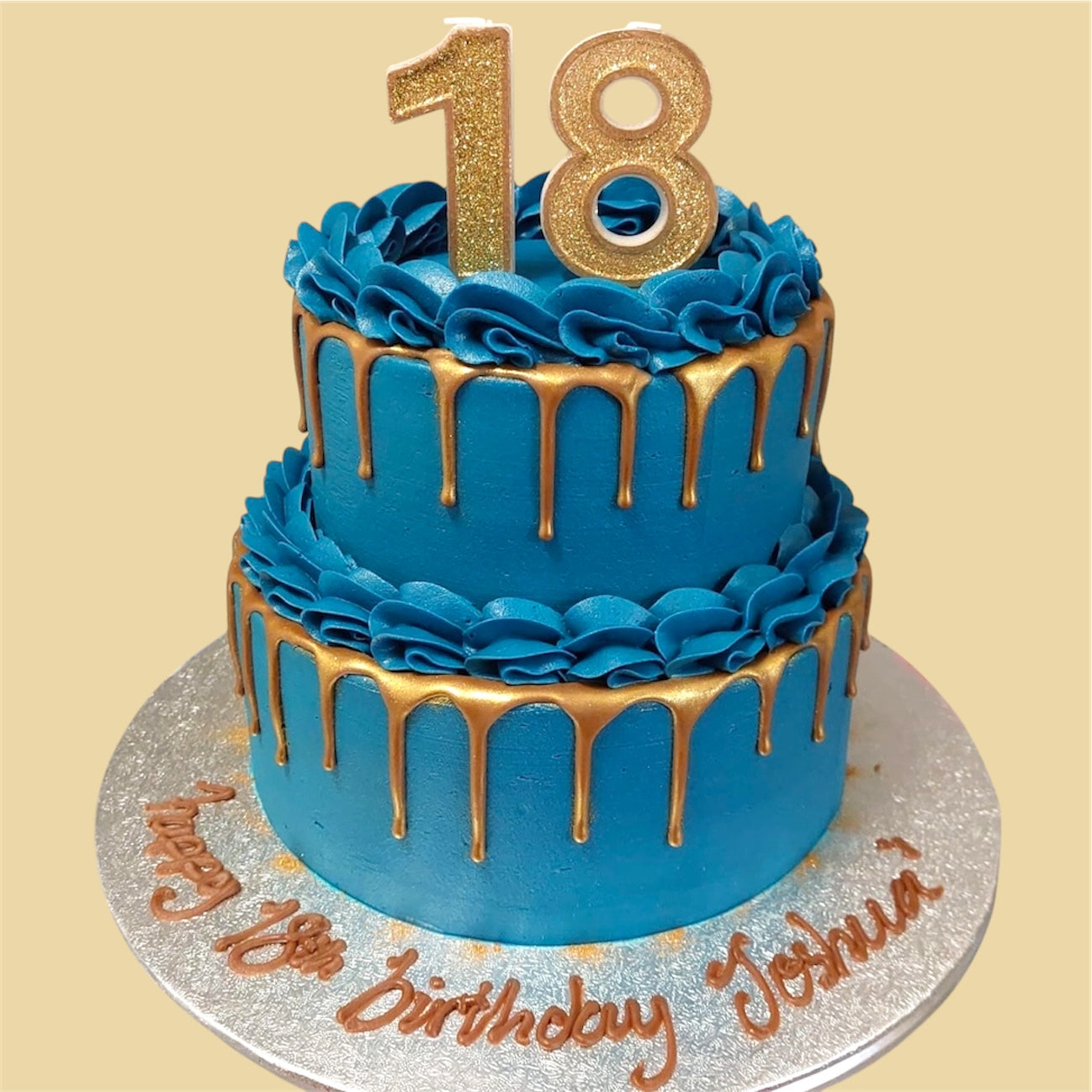 Two Tier Blue and Gold